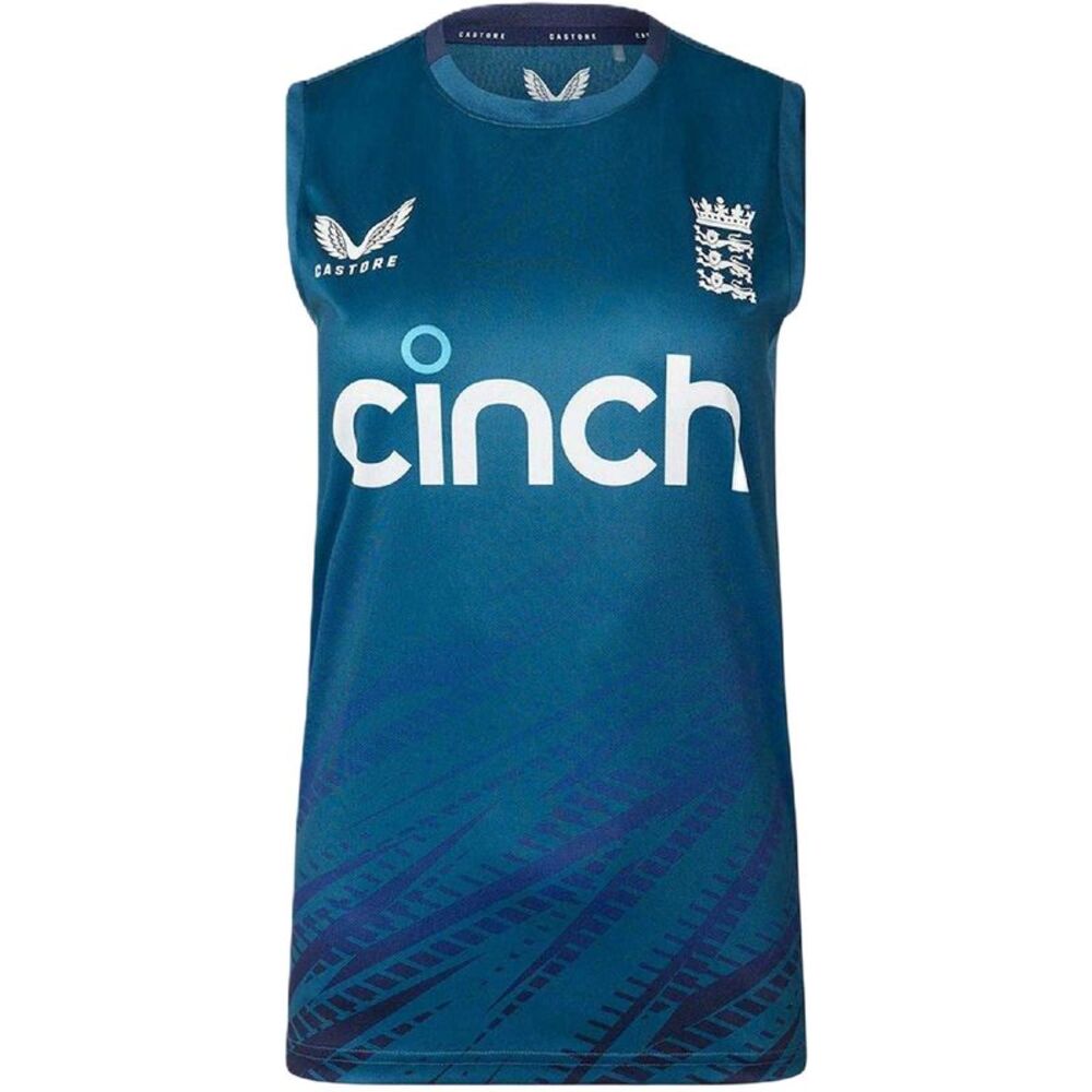 Castore Womens/Ladies England Cricket Tailored Sleeveless Tank Top / Peacoat